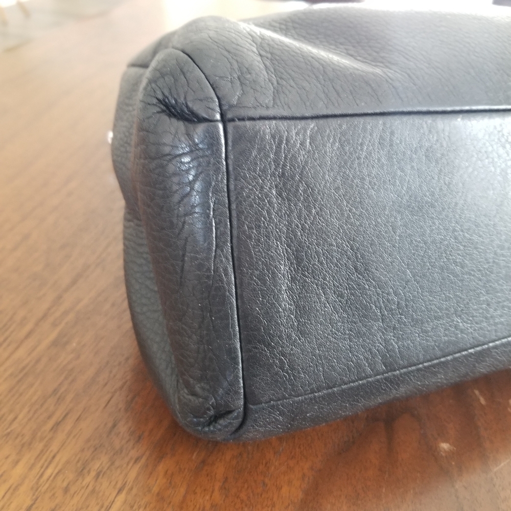 COACH Madison Phoebe 26224 Black Pebbled Leather Handbag Purse - Picture 11 of 16